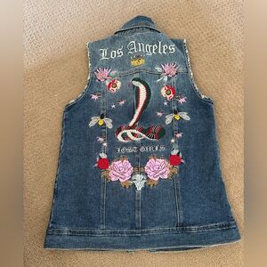 NWT Pacsun Los Angeles Denim Vest - juniors XS